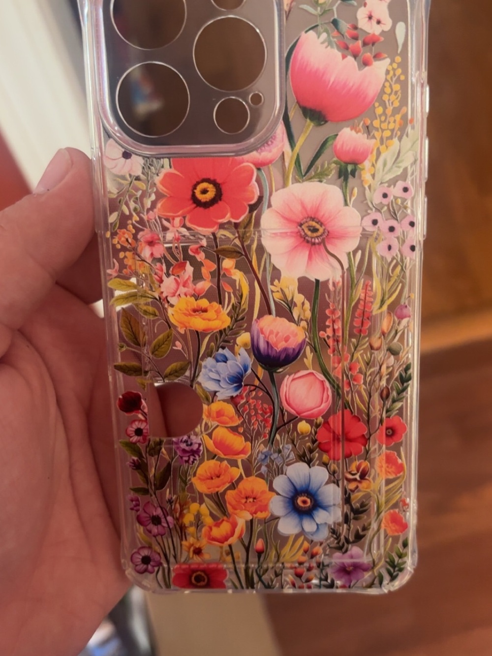 Floral Clear Phone Case - Multicolor